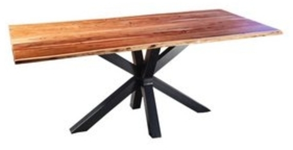 SAM® Baumkantentisch Spider, massives Akazienholz, Baumkante, Metallgestell Spider-Form Bild 6