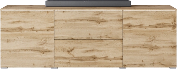 TV-Lowboard Doppo 180 (Farbe: Wotan, mit weißer LED Beleuchtung)