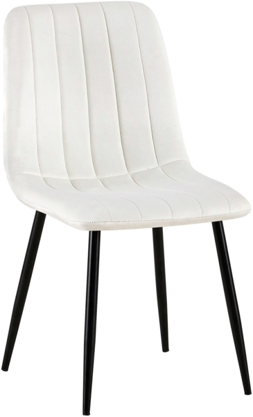 CLP Esszimmerstuhl gepolstert Dijon, mit Ziernähten & Bodenschonern,cremeweiß Samt