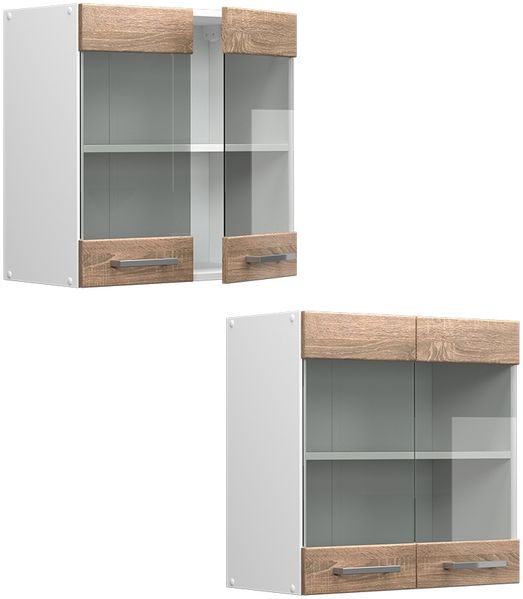 Hängeschrank R-Line Sonoma 60 cm mit Glastüren Vicco Bild 6