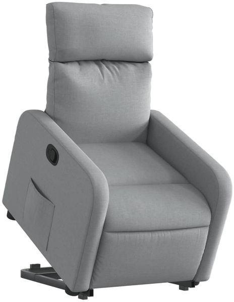 vidaXL Relaxsessel mit Aufstehhilfe Hellgrau Stoff 3206699 Bild 3