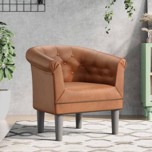 vidaXL Clubsessel Braun Kunstleder 356497