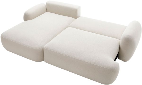 Mirjan24 'Mojato' Ecksofa mit Bettkasten und Schlaffunktion, Bouclé braun, 90x175x275 cm, Links Bild 6