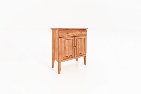 Kommode Sydo aus Kernbuche massiv 87x45x100 cm 2 Türen 1 Schublade und Holzbeine