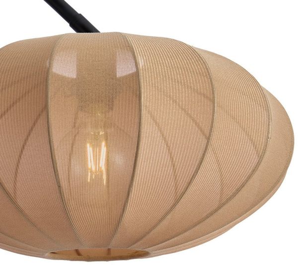 Qazqa Bogenlampe Bida, ohne Leuchtmittel, Warmweiß, QAZQA Bogenlampe, e27, Schwarz, Stahl, Japandi