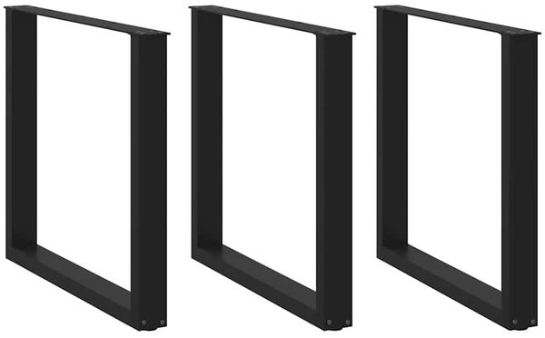 vidaXL Esstischbeine U-Form 3 Stk. Schwarz 80x(72-73) cm Stahl 4013204