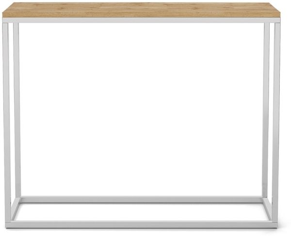 Bettso 'Well' Konsole mit Verchromt Gestell, Holzwerkstoff Wotan Eiche, 80 x 25 x 100 cm