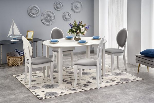 designimpex Esstisch Design rund HA-400 ausziehbar Tisch Esstisch 102 - 142cm