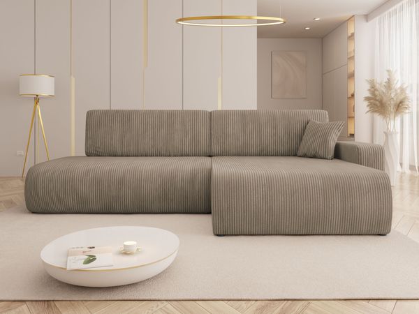 Ecksofa Pixalo O Cord (Farbe: Poso 02, Seite: Rechts)