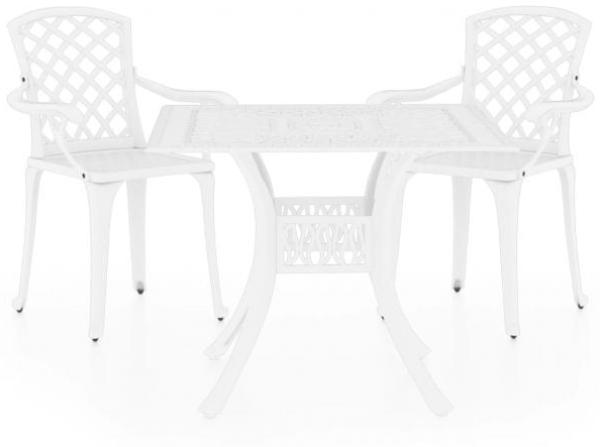 vidaXL 3-tlg. Bistro-Set Aluminiumguss Weiß 3070588