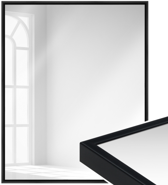 WANDStyle Wandspiegel H270 aus Aluminium in Schwarz matt 41 x 51 cm im Stil Modern