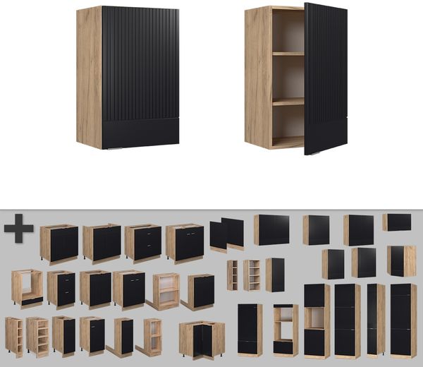 Hängeschrank Fame-Line Schwarz gestreift 45 cm Vicco Bild 5