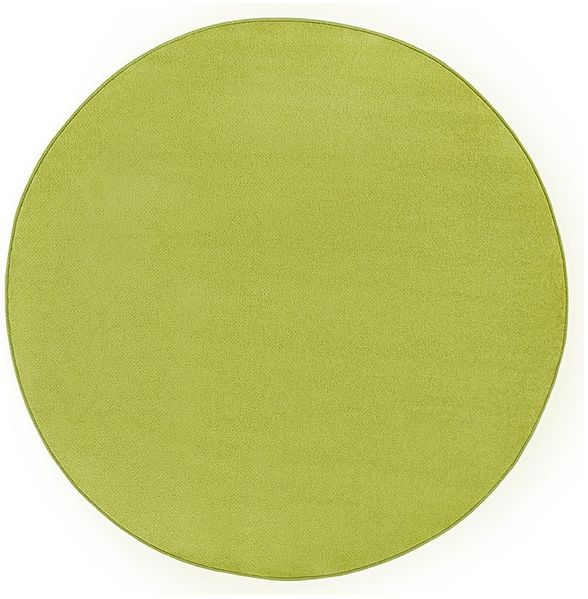 Runder Kurzflor Teppich Uni Fancy rund - grün - 133 cm Durchmesser