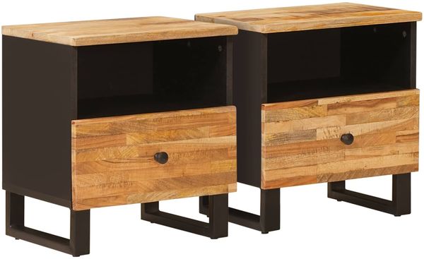 vidaXL Bettkasten 2 pcs Braun 40 x 33 x 46 cm Massivholz Mango 4018303