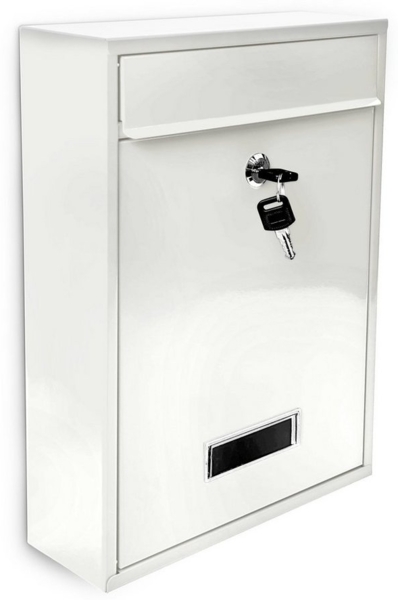 relaxdays Aufbewahrungsbox Briefkasten Design 35 cm Farbauswahl, weiß