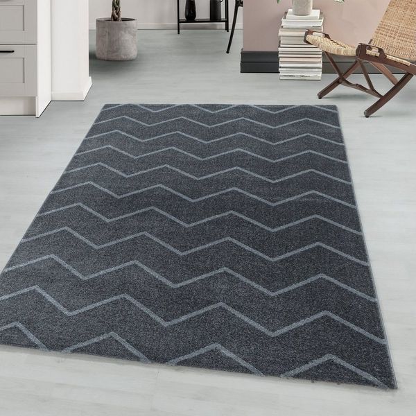 Teppium Teppich Chevron-Design, Rechteckig, Höhe: 11 mm, Modern Kurzflor Teppich Wohnzimmer Chevron Design Pflegeleicht