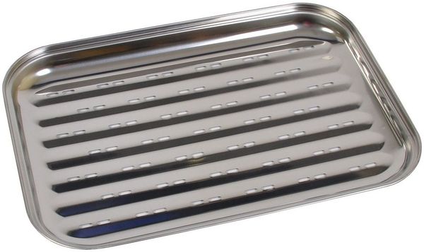 Edelstahl Grillschale, BBQ Grillzubehör, 35x24cm , 1x Grillschale