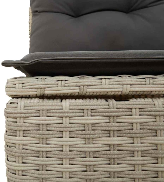 vidaXL 9-tlg. Garten-Sofagarnitur mit Kissen Hellgrau Poly Rattan 3326183 Bild 8