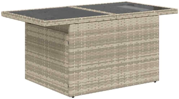 vidaXL 9-tlg. Garten-Sofagarnitur mit Kissen Hellgrau Poly Rattan 3326183 Bild 4