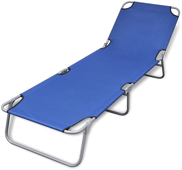 vidaXL Klappbare Sonnenliege Pulverbeschichteter Stahl Blau 41477