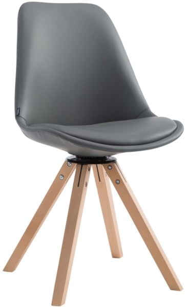 CLP Besucherstuhl Calais square drehbarer und mit eckigen Holzbeinen,grau natura