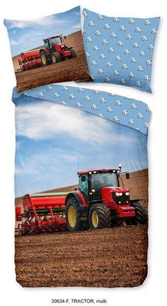 Good Morning Biber Bettwäsche 135 X 200 cm + 1 x 80 X 80 cm Tractor bunt Bild 4