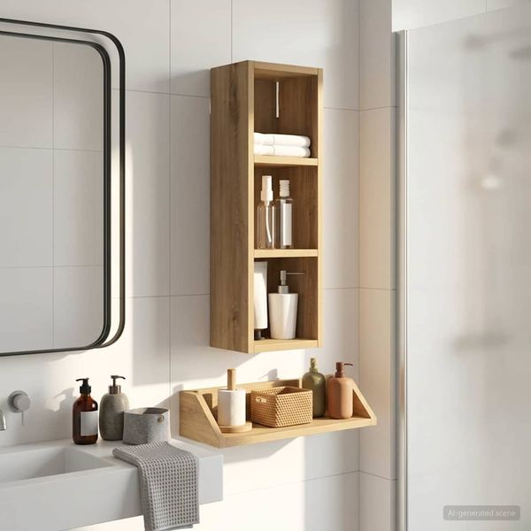 vidaXL Badezimmer-Wandschrank Kunsthandwerk Eiche 20 x 16 x 62,5 cm 889310