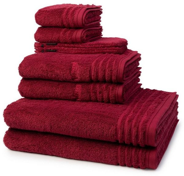 Vossen Vienna Style Supersoft 8 tlg. Frottier-Set - 2 X Handtuch (50 X 100cm), 2 X Duschtuch (67 X 140cm), 2 X Gästetuch (30 X 50cm), 2 X Waschhandschuh (16 X 22cm) - 620 g/m2 - Rubin