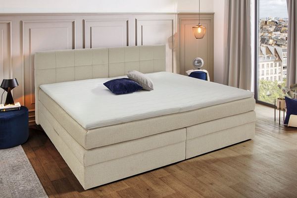 Jockenhöfer Gruppe Boxspringbett Casa Grande in der Breite 240cm, Familienbett mit Bettkasten (1.000 L), 7-Zonen-TTFK-Matratze, KS-Topper, verschiedene Härtegrade wählbar