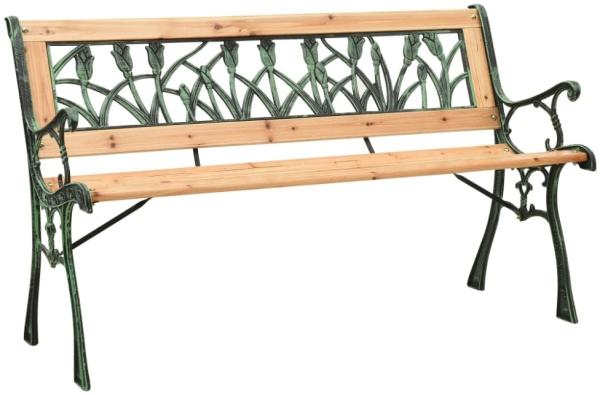 vidaXL Gartenbank 122 cm Gusseisen und Massivholz Tanne 312031