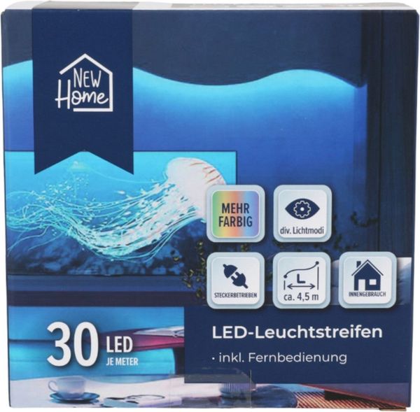 LED-Leuchtstreifen mit Fernbedienung 3m Multicolor Strip Lichtleiste Lichtband Lichterkette bunt Beleuchtung Dekobeleuchtung