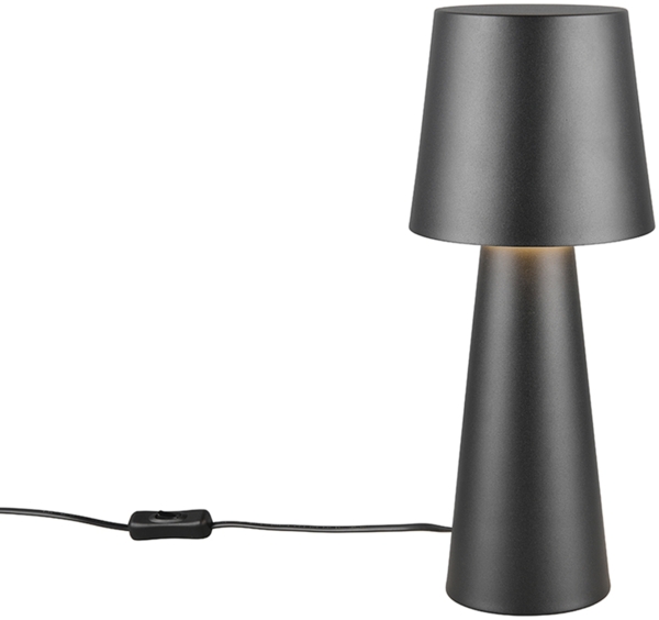 Große LED Tischleuchte aus Metall Schwarz, Höhe 40cm