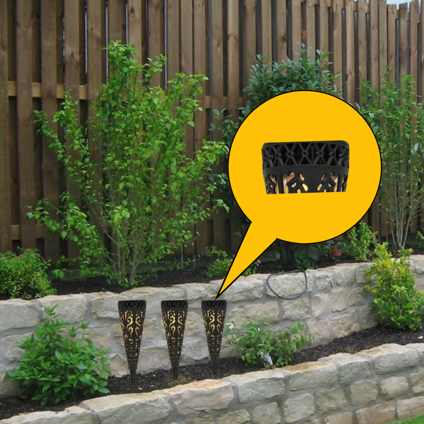 Solarleuchten Garten Set 3 Stück mit Erdspieß – Warmweiße LED Solar Gartenleuchten – Außen Solar Lampen für Wege, Beete & Terrasse – Automatische Solarleuchte Outdoor