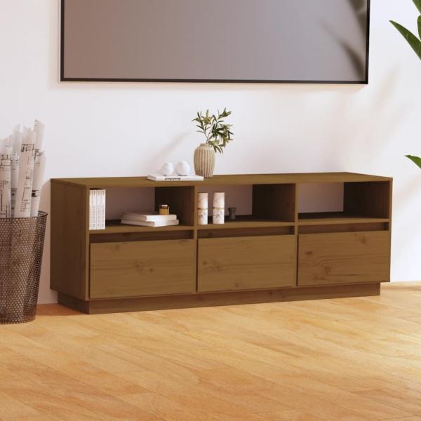 vidaXL TV-Schrank Honigbraun 140x37x50 cm Massivholz Kiefer 813433