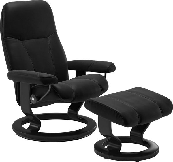 Stressless® Relaxsessel Consul (Set, Relaxsessel mit Hocker), mit Hocker, mit Classic Base, Größe L, Gestell Schwarz