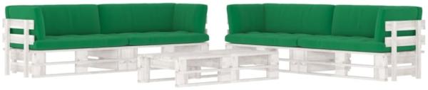 vidaXL 6-tlg. Paletten-Lounge-Set Weiß Imprägniertes Kiefernholz 3067002