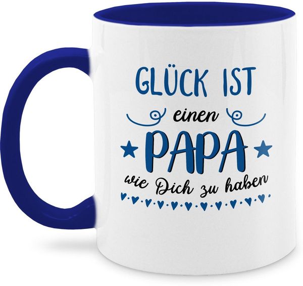 Shirtracer Tasse Glück ist einen Papa wie dich zu haben - Geschenk, Keramik, Geschenk Vatertag Kaffeetasse