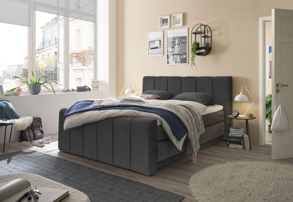 set one by Musterring Boxspringbett Fairfield, mit Bettkasten, Kopfteil mit Keder, Breite 160 cm oder 180 cm