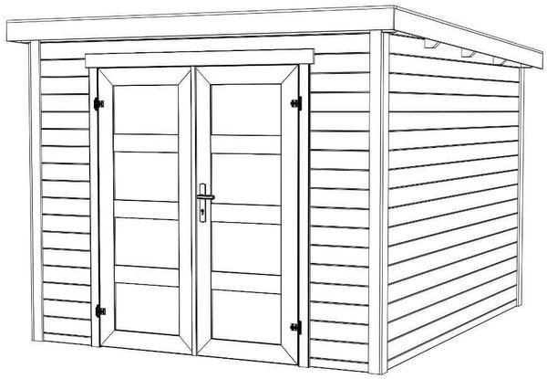 Lasita Maja Gartenhaus Zambezi 5 Gartenhaus aus Holz in Grau Holzhaus mit 28 mm Wandstärke Blockbohlenhaus mit Montagematerial