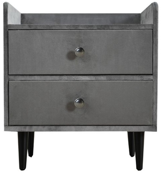 Furnishings Home Nachttisch Wohnzimmertisch Ablagetisch Schreibtisch (Perfekt für Wohnzimmer und Schlafzimmer), Beistelltisch mit 2 Schubladen, Samtstoff Bild 4