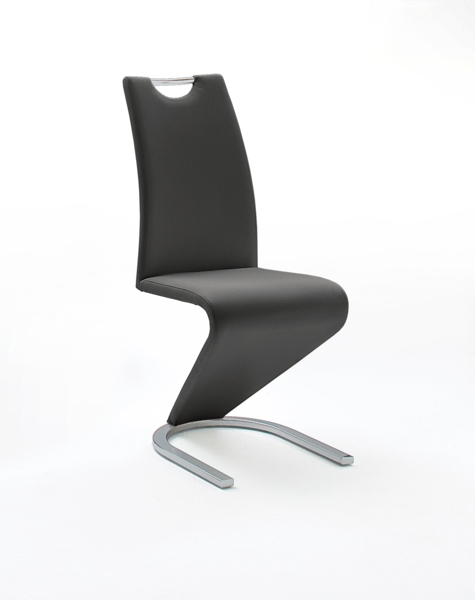 2er Set Designstuhl Amado - Kunstleder Schwarz