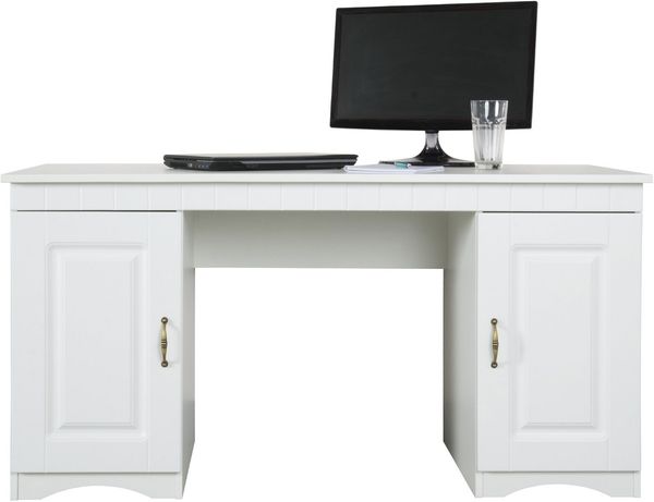 Schreibtisch im Landhausstil, 2 Türen, weiß