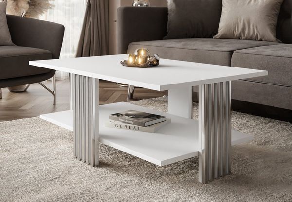 Lookway Couchtisch SAPHIRA SILVER mit Ablage