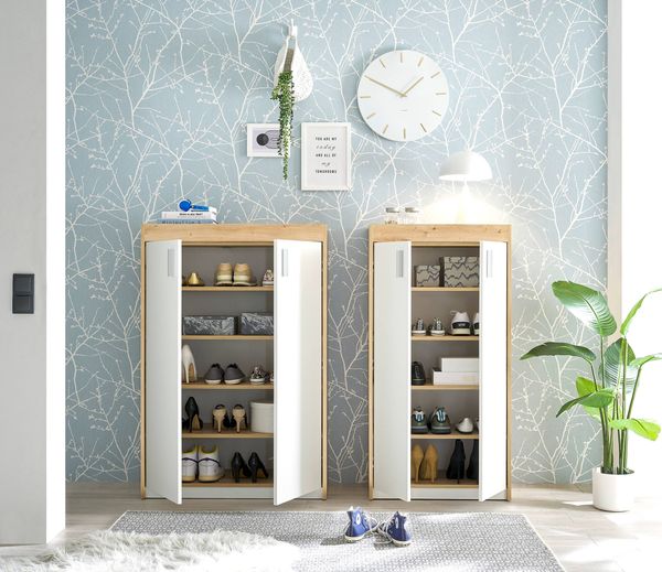 Schuhschrank >Pincas< in Artisan Eiche - 64x126x38cm (BxHxT) Bild 9