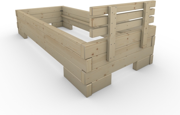 Balkenbett (Fichte) "Balken-Kati" 90 220 ohne Überstand Bild 5