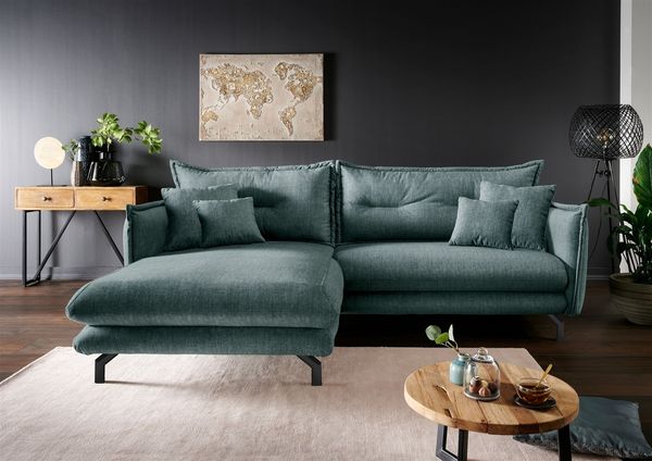 Polsterecke >Launce< verstellbare Armlehnen, Zier-Wendekissen, Ocean - 255x94x180cm (BxHxT)