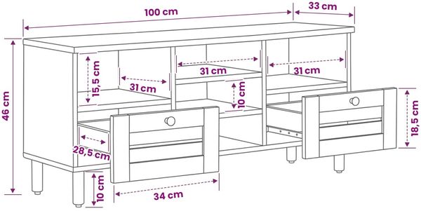 vidaXL Stauraumschränke Natur 100 x 33 x 46 cm Massivholz Mango 4018862 Bild 9