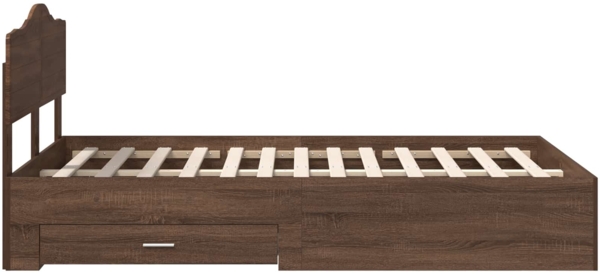 vidaXL Bettrahmen Braun Eichen-Optik 135x190 cm Holzwerkstoff 3413208 Bild 8