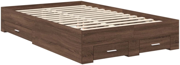 vidaXL Bettrahmen Braun Eichen-Optik 135x190 cm Holzwerkstoff 3413208 Bild 5