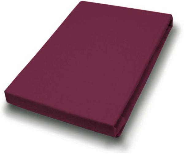 Hahn Haustextilien Jersey-Spannlaken Basic Größe 90-100x200 cm Farbe bordeaux